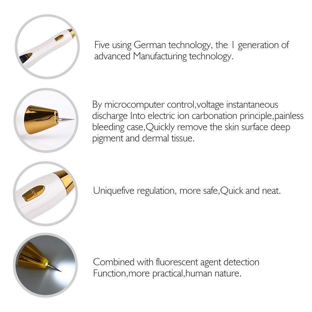 Laser Plasma Pen Tattoo Freckle Black Dots Wart Mole Remover Dark Spot Skin Tag Removal Kit - Image 4