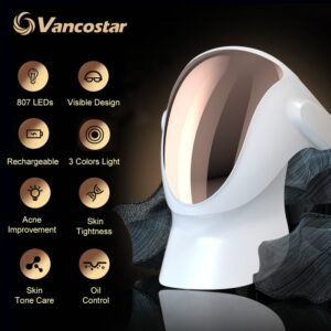 807 Nano Lamp LED Facial Mask With LED Light Therapy 3 Color Red Light Therapy Anti-Aging Mask Full Face With Neck Beauty Health