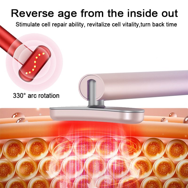 Eye Wand Massager 4in1 EMS Microcurrent Face Lift Skin Tightening Red