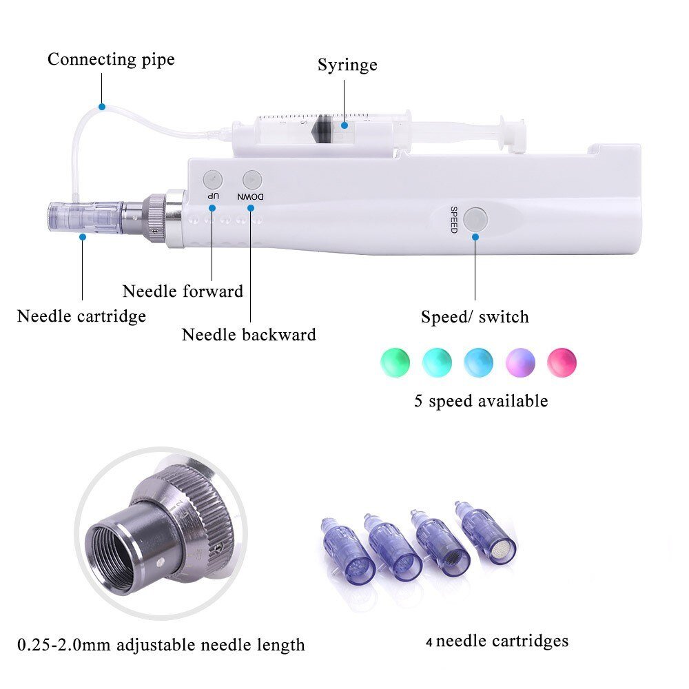 Hydra Injector Derma Pen Nano Water Mesotherapy Microneedle Dr Pen Mesogun Injection Dermapen Facial Treatment Machine - Image 3