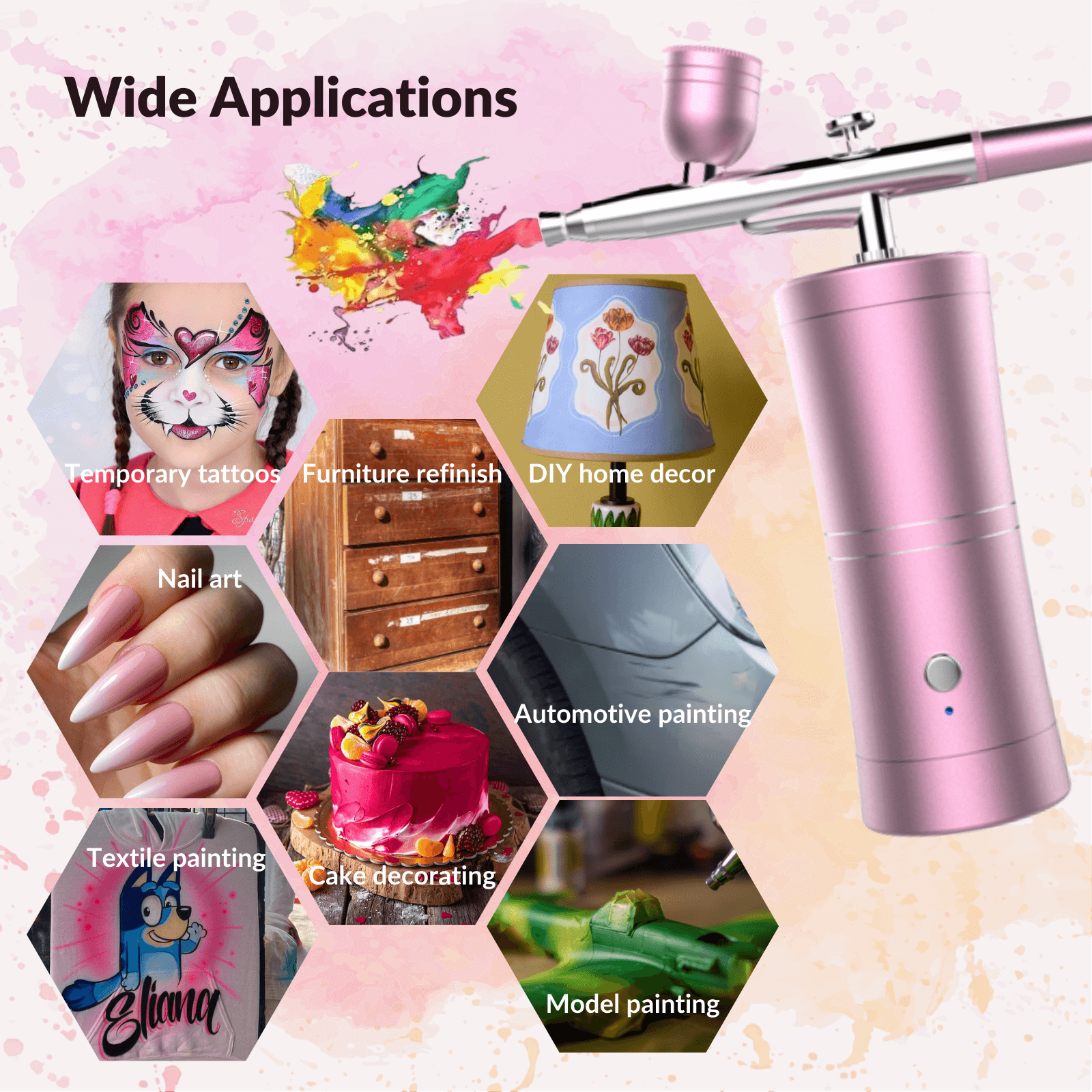 Mini Nail Art Airbrush with Compressor Nails Paint For Makeup Painting Cake  Portable Face Mist Sprayer Nails Air Brush Kit Tools