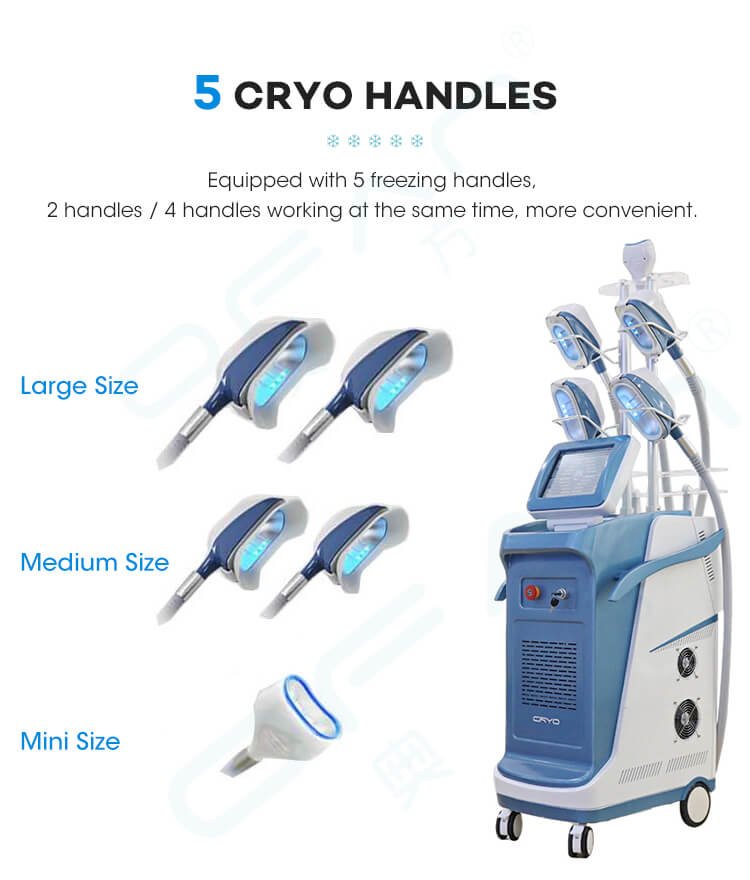 5 Cryo Handles Coolsculpting Machine For Sale 360 Cryolipolysis Fat Freezing Machine with 40K Cavitation RF Lipolaser - Image 7