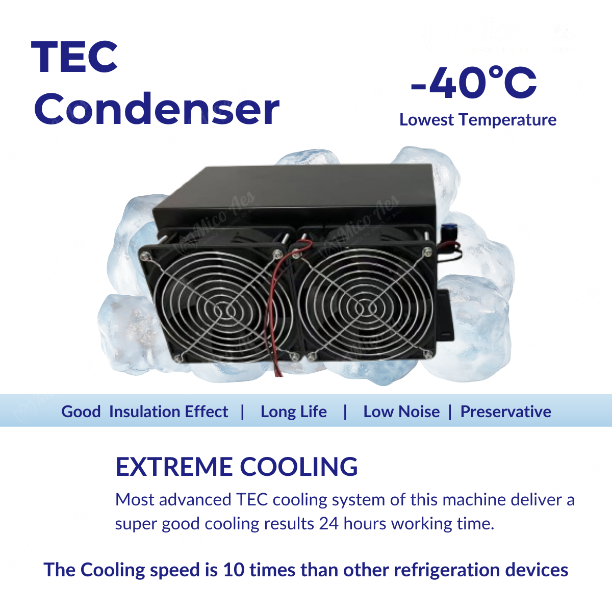 آلة إزالة الشعر بالليزر بالليزر نظام تبريد مكثف TEC