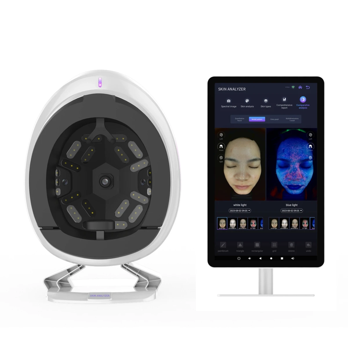 Q2 Three Camera Skin Analyzer | 48MP Multi-Spectral AI Skin Analysis System